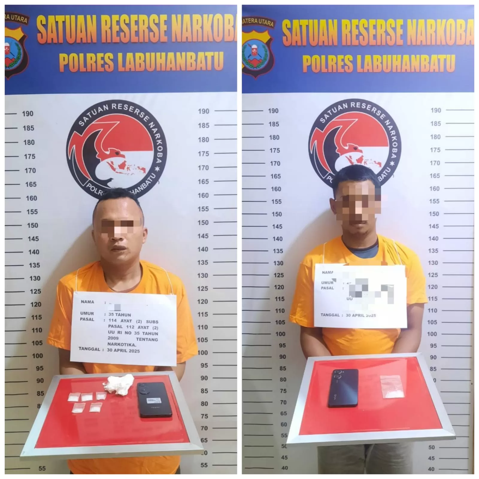 Polres Labuhanbatu Tangkap Dua Tersangka Narkoba