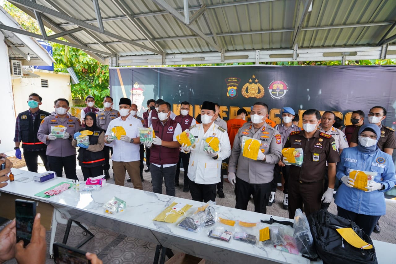 Pemusnahan BB Bupati Batu Bara Dukung Kapolres Berantas Narkoba