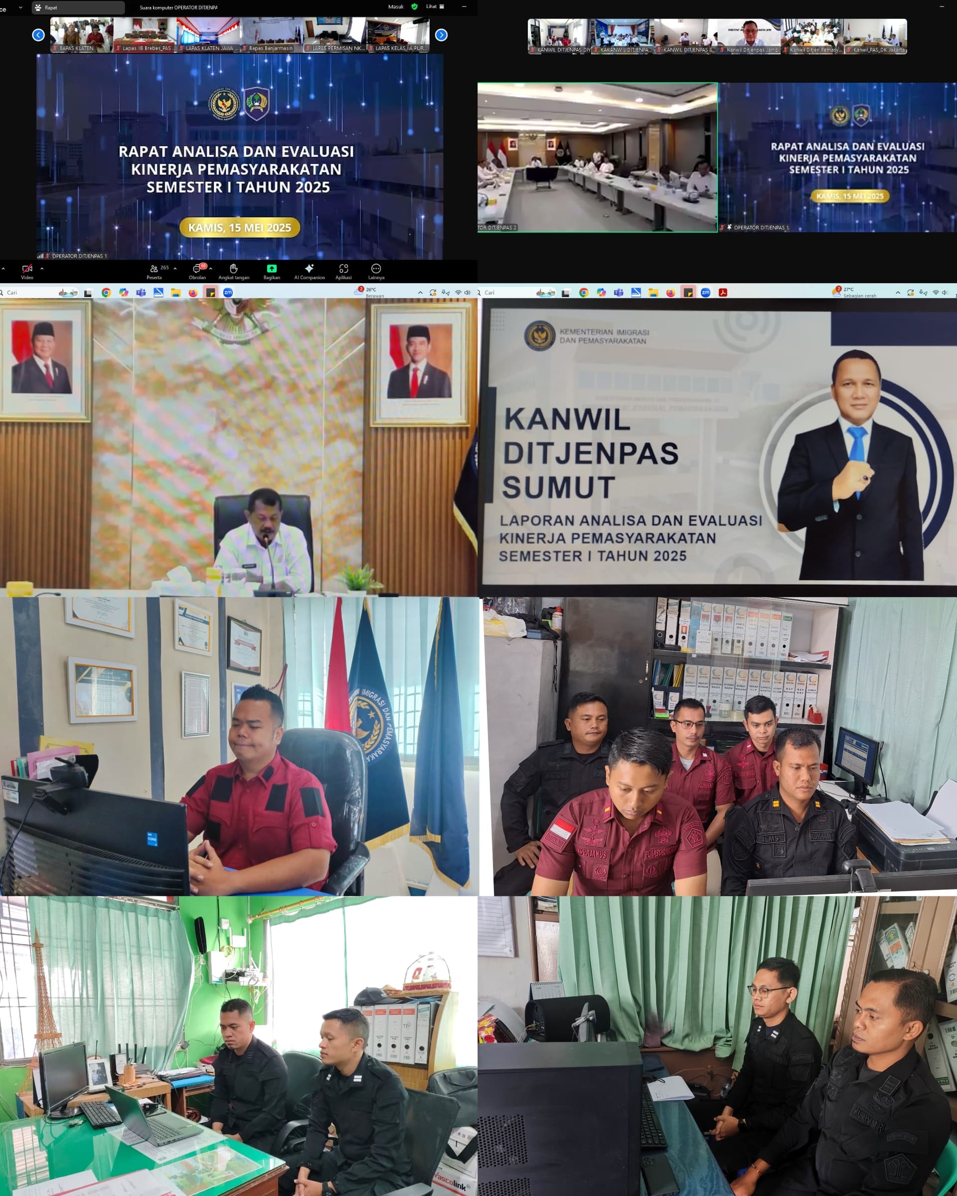 Rutan Tarutung Ikuti Rapat Internal Anev Kinerja Pemasyarakatan