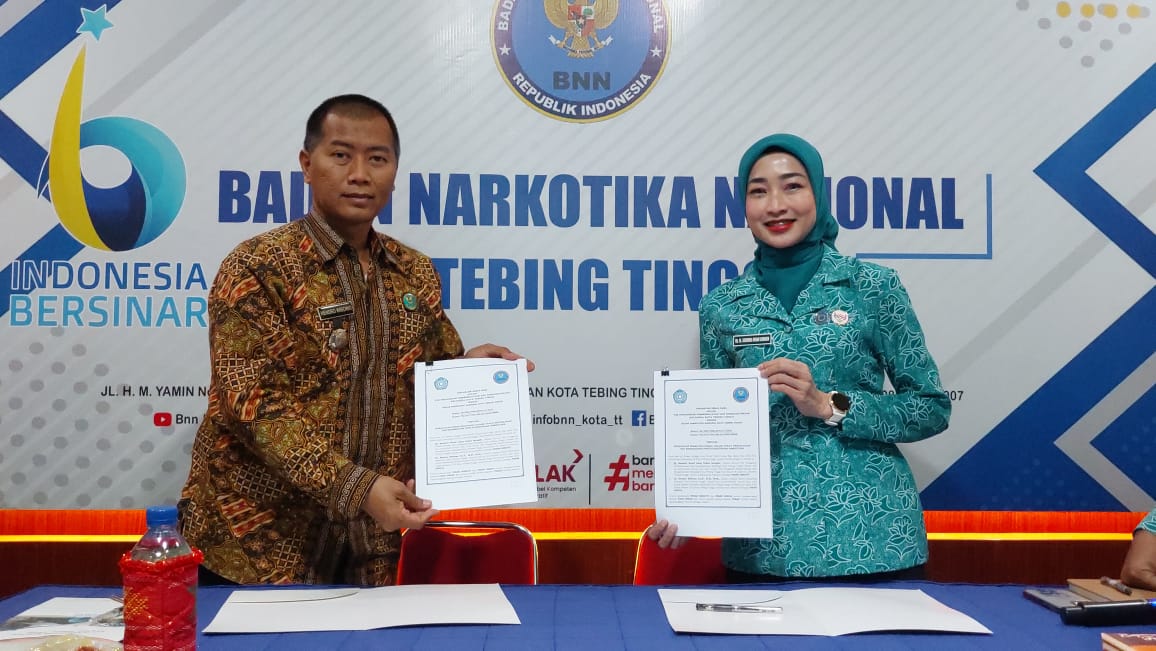 BNN Kota Tebingtinggi dan TP PKK Teken MoU Perkuat Peran Keluarga CegahPenyalahgunaan Narkoba