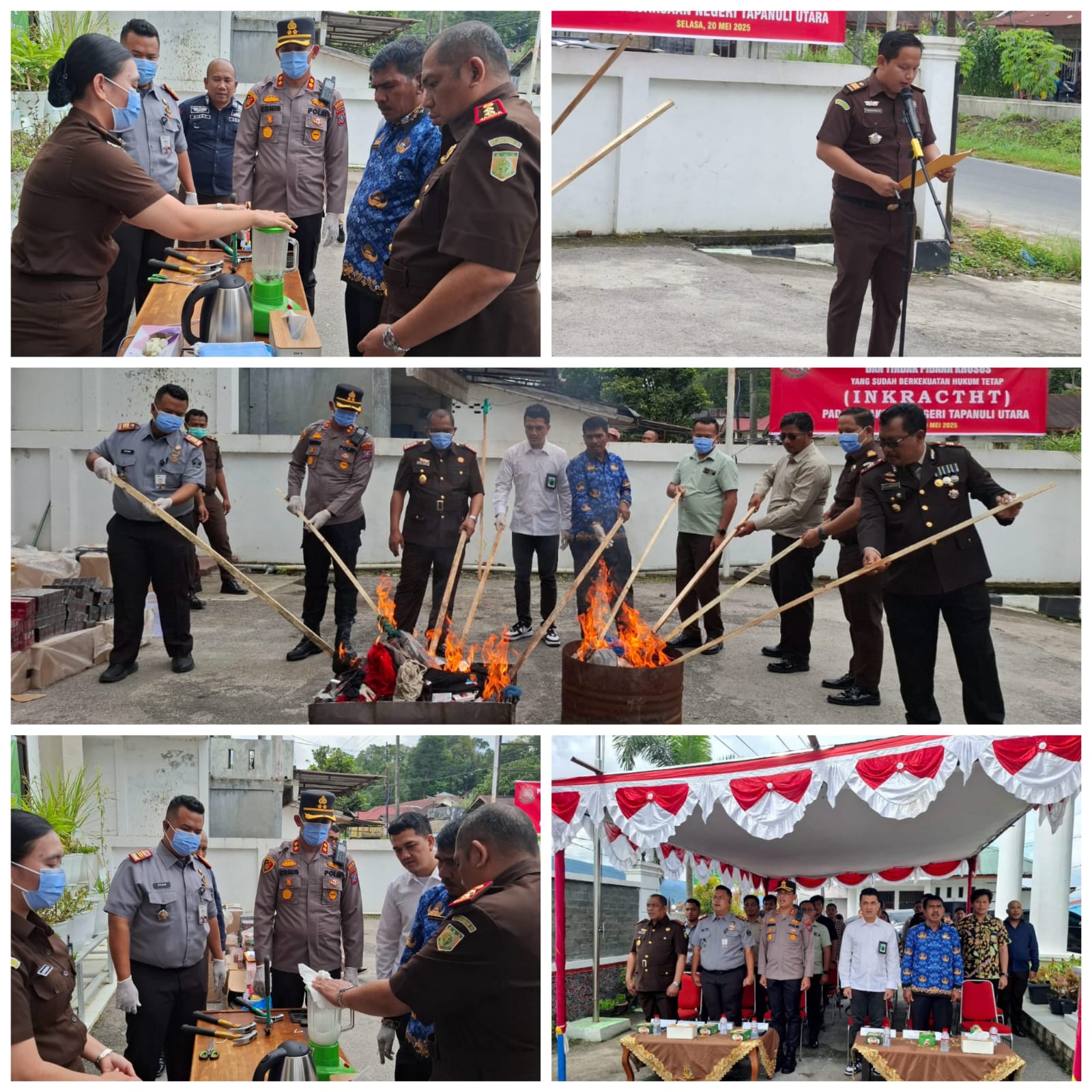 Rutan Tarutung Hadiri Pemusnahan Barang Bukti di Kejari Tapanuli Utara