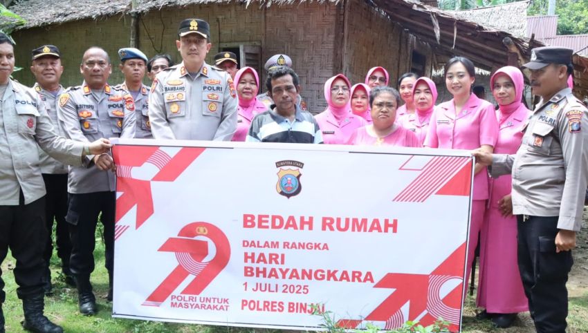 Polres Binjai Salurkan Bantuan Sosial Kepada Warga Sei Bingai Sambut Hari Bhayangkara ke-79