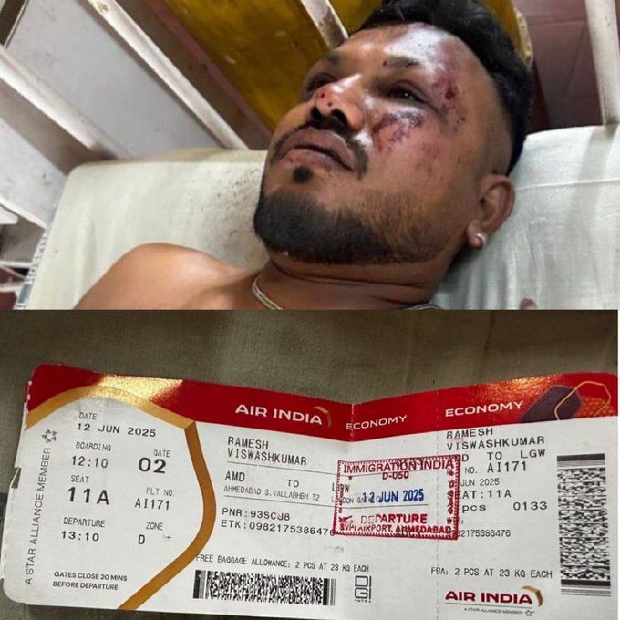 Pria Asal Inggris Jadi Satu-Satunya Penumpang Selamat Kecelakaan Pesawat Air India