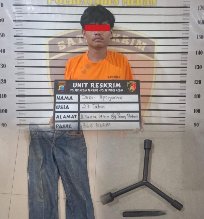 Curi Sepeda Motor, Ompong Gol di Polsek Medan Tembung