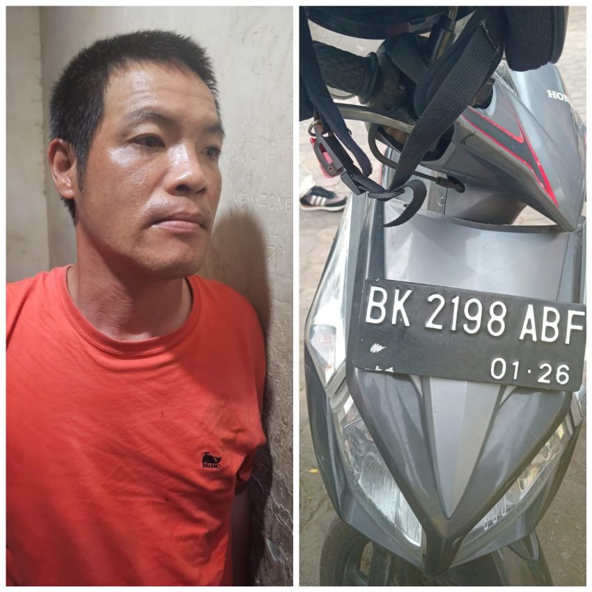 Curi Motor Karyawan Klinik, Arianto Nyangkut, Kawannya Si Gondrong Kabur ke Sungai