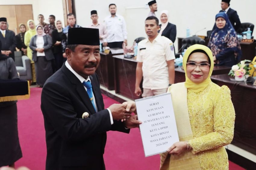 Hj Tini Sah Menjadi Ketua DPRD Kota Binjai Priode 2024-2029