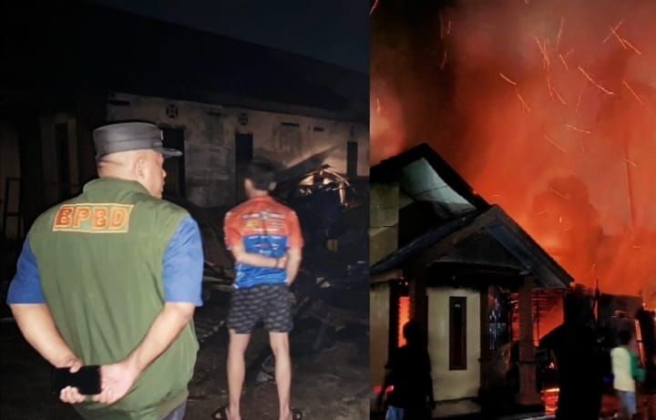 Rumah dan Gudang Kerupuk di Binjai Terbakar, Tujuh Kendaraan Hangus