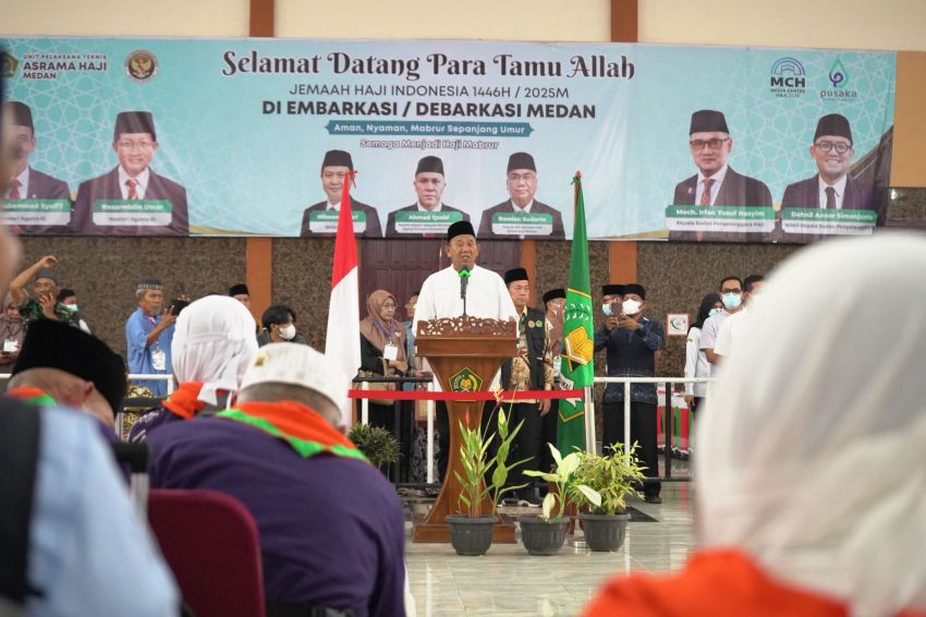Bupati Langkat Sambut Kepulangan Jemaah Haji Kloter 6