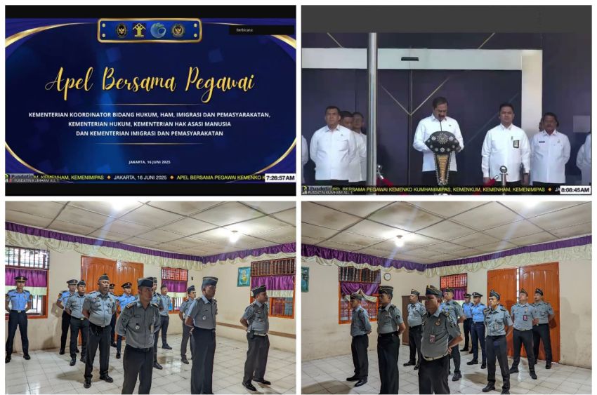 Menteri Imipas Agus Andrianto Pimpin Apel Pegawai Bersama, Rutan Tarutung Turut Hadir dalam Virtual Zoom