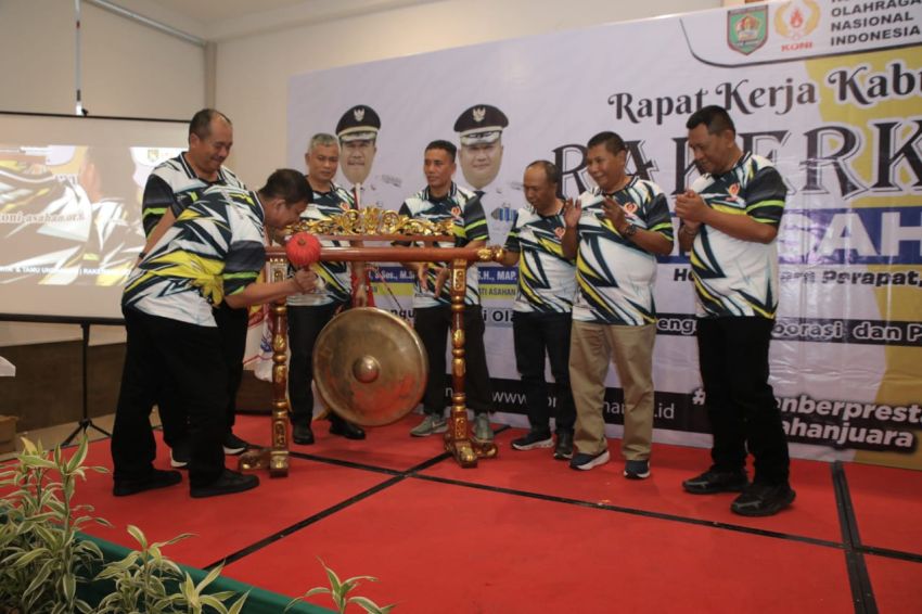 Di Hadapan Ketua KONI Sumut, Bupati Asahan Apresiasi Kinerja KONI Asahan