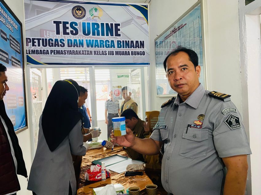 Lapas Muara Bungo Gelar Tes Urine bagi Petugas dan Warga Binaan, Apa Hasilnya?