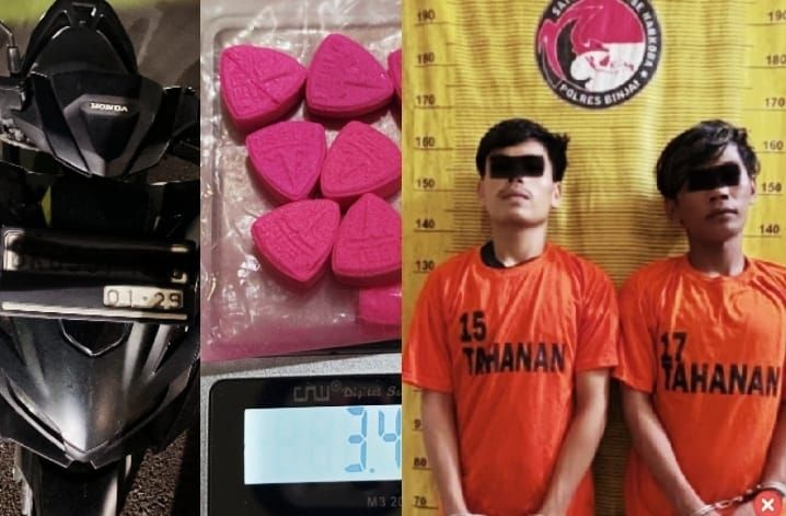 Bawa 8 Butir Ekstasi, Dua Pria Coba Tabrak Petugas Sat Narkoba Binjai