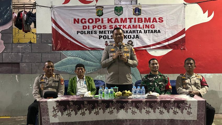 Wakapolres Metro Jakut Gelar “Ngopi Kamtibmas” Bersama Warga Rawa Badak Selatan