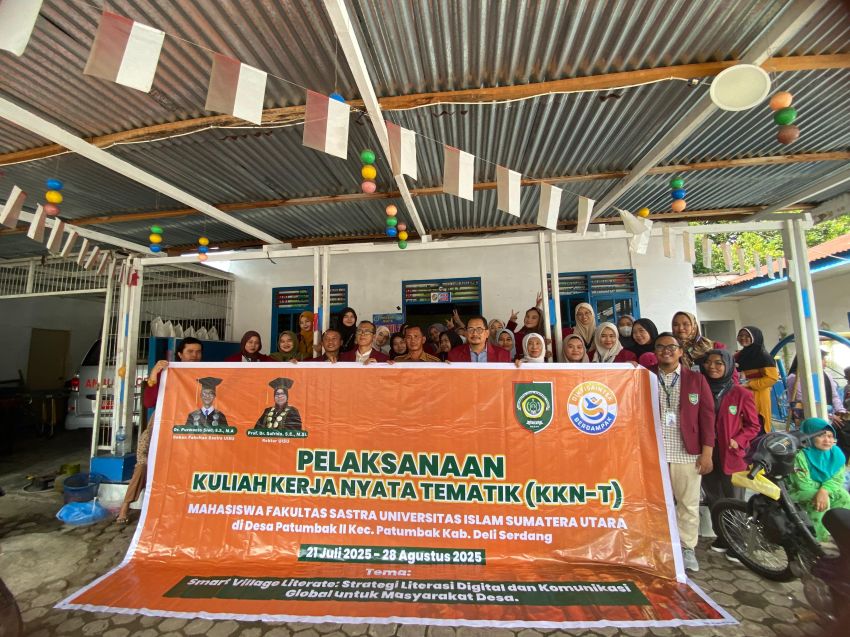 Mahasiswa Fakultas Sastra Inggris UISU KKN Tematik di Desa Patumbak II
