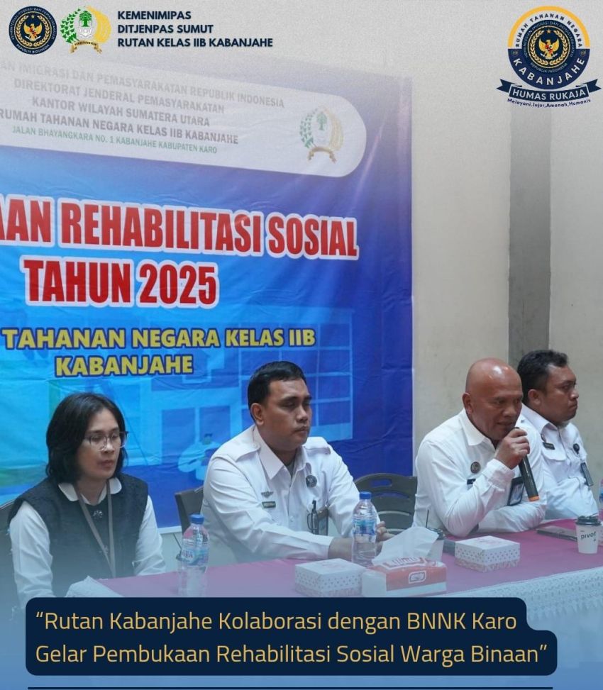 Rutan Kabanjahe Kolaborasi dengan BNNK Karo Gelar Pembukaan Rehabilitasi Sosial Warga Binaan