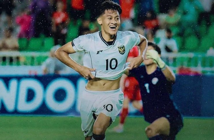 Selebrasi Gol Striker Timnas U-17 Mierza Firjatullah Masuk ke Parit, Begini Kondisinya