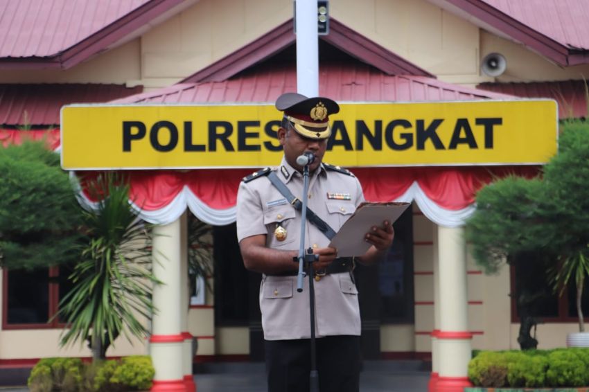 Polres Langkat Gelar Upacara Peringatan Hari Juang Polri ke-80