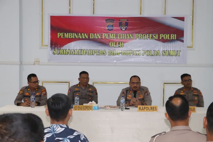 Polres Langkat Lakukan Pembinaan Pemulihan Profesi Polri