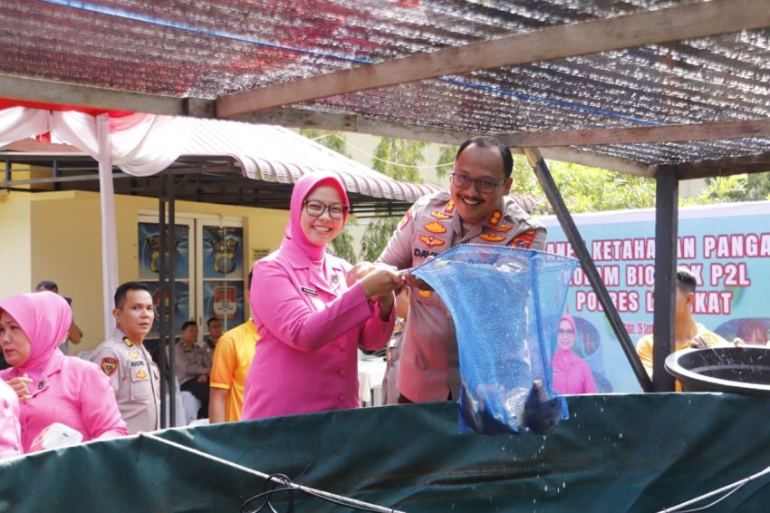 Kapolres Langkat Langkat Panen Ikan Bioflok