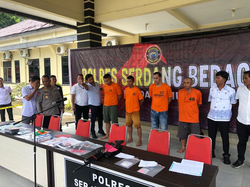 Polres Sergai Ungkap Sindikat Kekerasan, Senjata Ilegal, dan Narkotika
