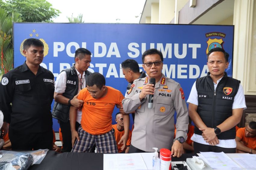 Polrestabes Medan Tangkap 21 Tersangka dari 17 Kasus Kejahatan Jalanan