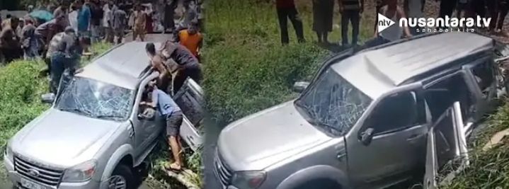 Ngeri! Mobil Ditabrak Kereta Api, 3 Orang Sekeluarga Luka-luka Terjepit Dalam Mobil