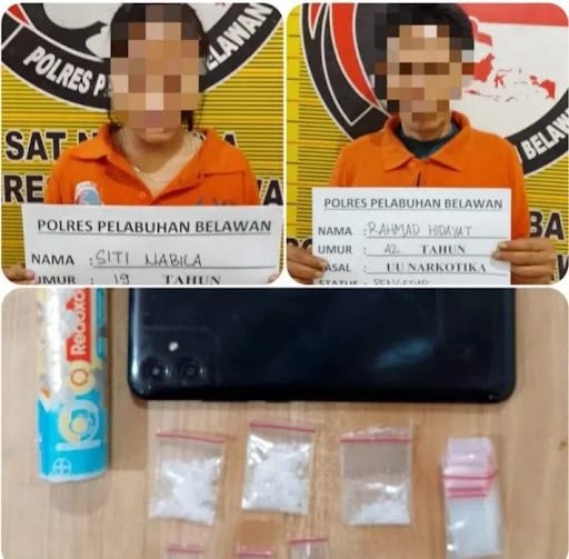 Sat Narkoba Polres Pelabuhan Belawan Tangkap Pengedar dan Pengguna Sabu di Desa Lama