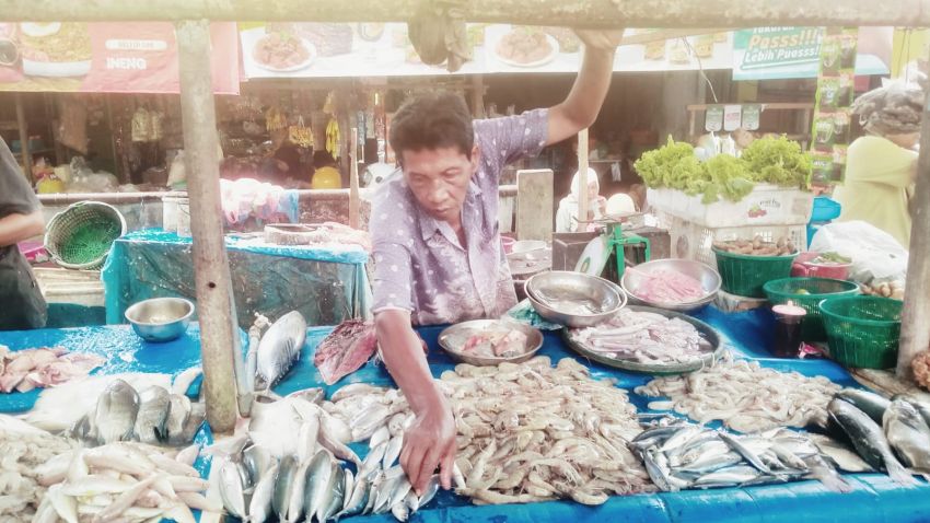 Harga Ikan di Pasar Pagi Kebun Lada Binjai Utara Cukup Tinggi