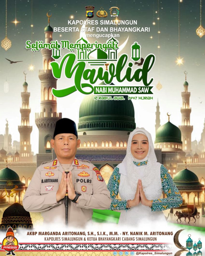 Kapolres Simalungun AKBP Marganda Aritonang Ajak Perkuat Persatuan Lewat Peringatan Maulid Nabi Muhammad SAW