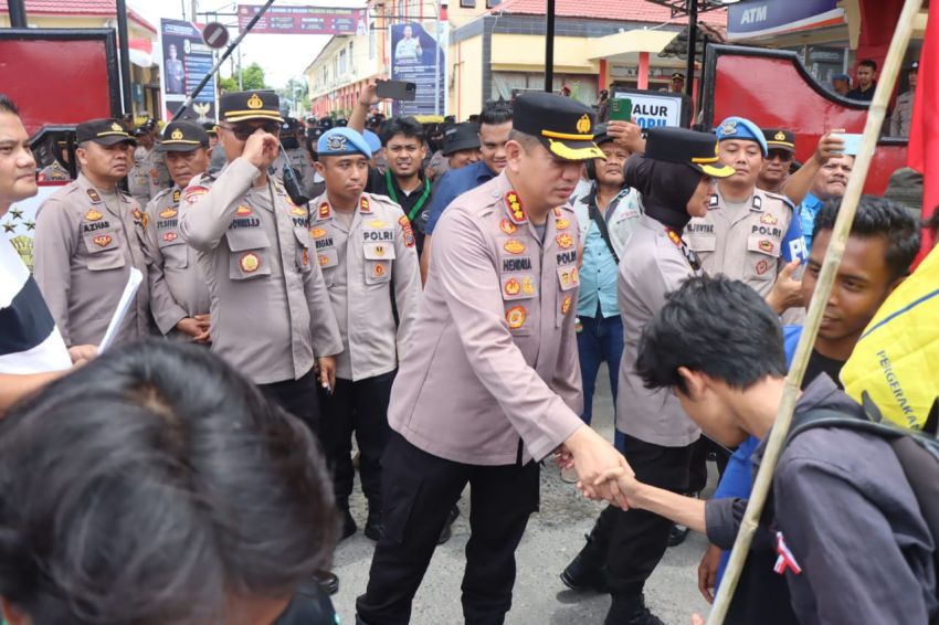 Unjuk Rasa Mahasiswa di Wilkum Polresta Deli Serdang Berjalan Damai dan Kondusif