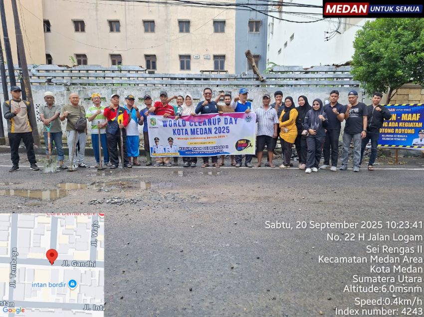 Kelurahan Sei Rengas 2 Medan Area Gelar Gotong Royong WCD di Jalan Gandhi