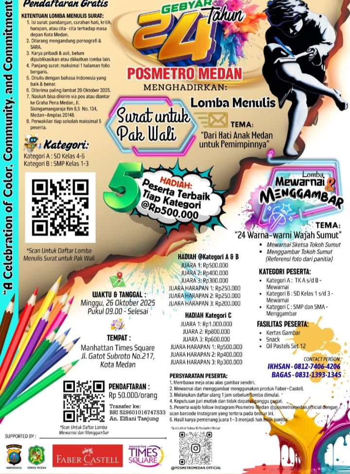 HUT ke-24 Posmetro Medan Dimeriahkan dengan Lomba Mewarnai dan Menggambar