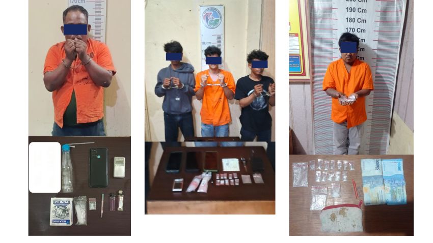 Sat Narkoba Polres Langkat Bekuk 5 Tersangka, Amankan 6,31 Gram Sabu