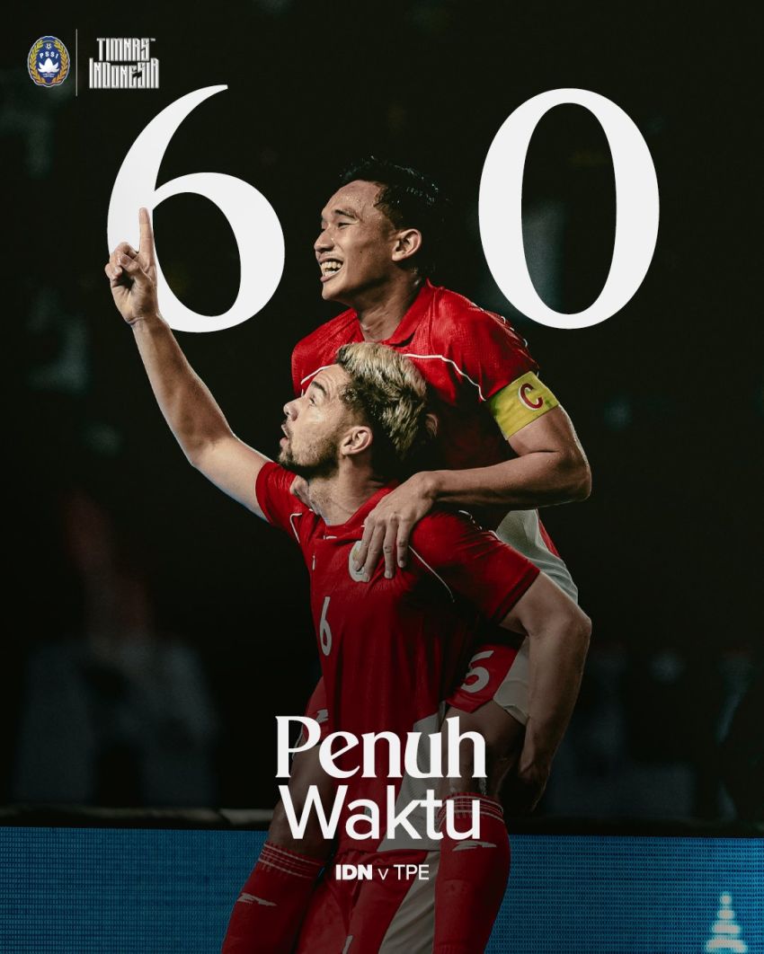 Gasak China Taipei 6-0, Peringkat FIFA Indonesia Dibayang-bayangi Malaysia