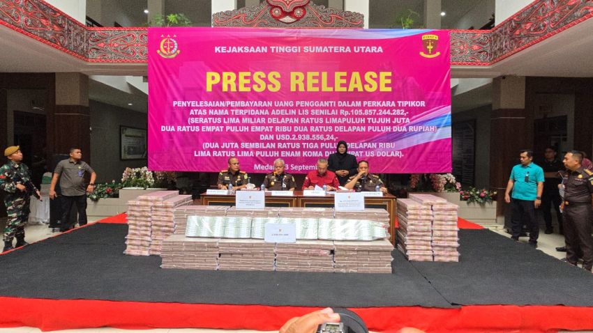 Terpidana Pembalakan Liar Adelin Lis Lunasi Uang Pengganti Rp 105,8 Miliar dan US$ 2,93 Juta ke Kejati Sumut