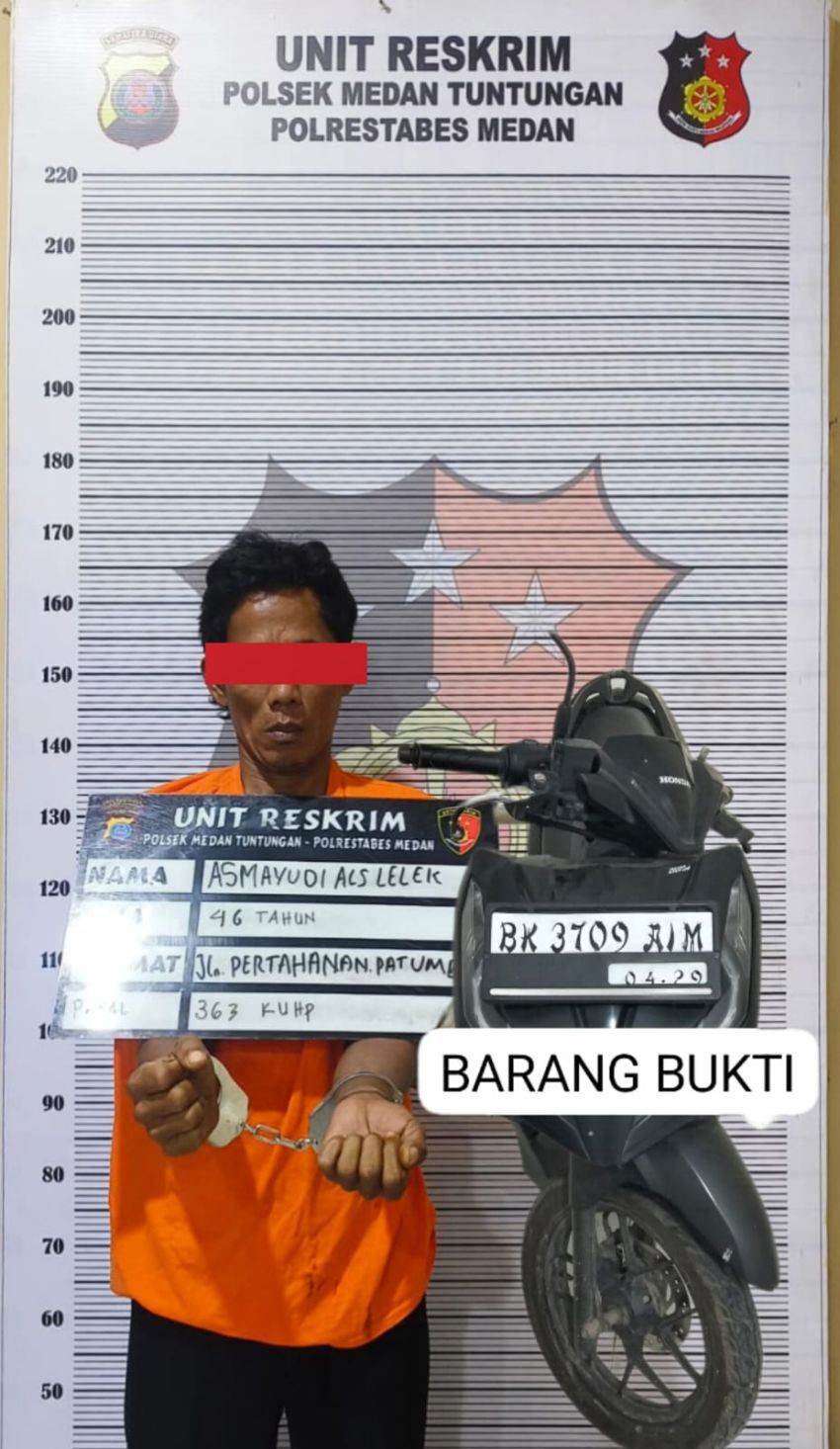 Buron 8 Bulan, Maling Sepeda Motor di Kantor Lurah Tanjung Selamat Diringkus