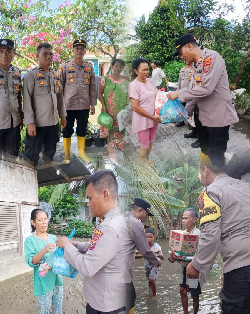 Polri Peduli, Polsek Perbaungan Salurkan Bantuan Kepada Masyarakat Terdampak Banjir