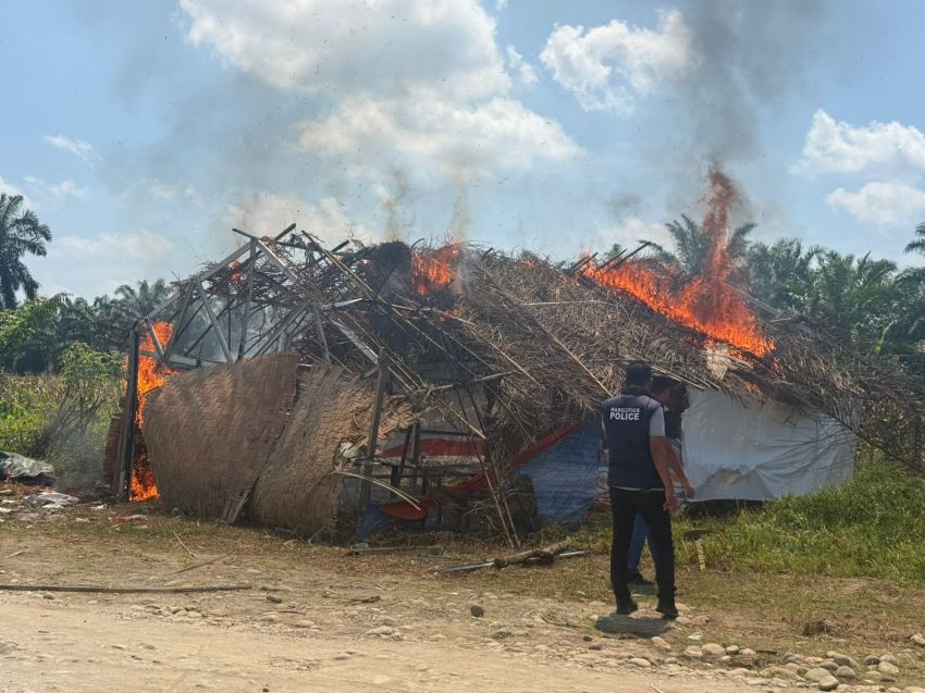 Barak Narkoba di Binjai Selatan Kembali Digerebek dan Dibakar