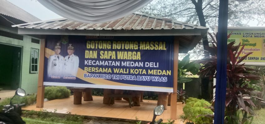 Genangan Air Warnai Acara Sapa Warga dan Gotong Royong Wali Kota Medan di Mabar Hilir