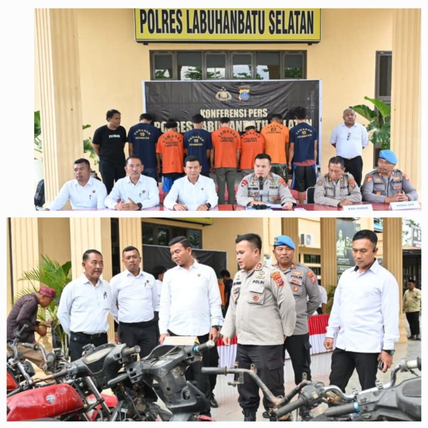 Ops Kancil Toba 2025 Polres Labusel Tangkap 8 Pelaku Curanmor, Sita 15 Motor