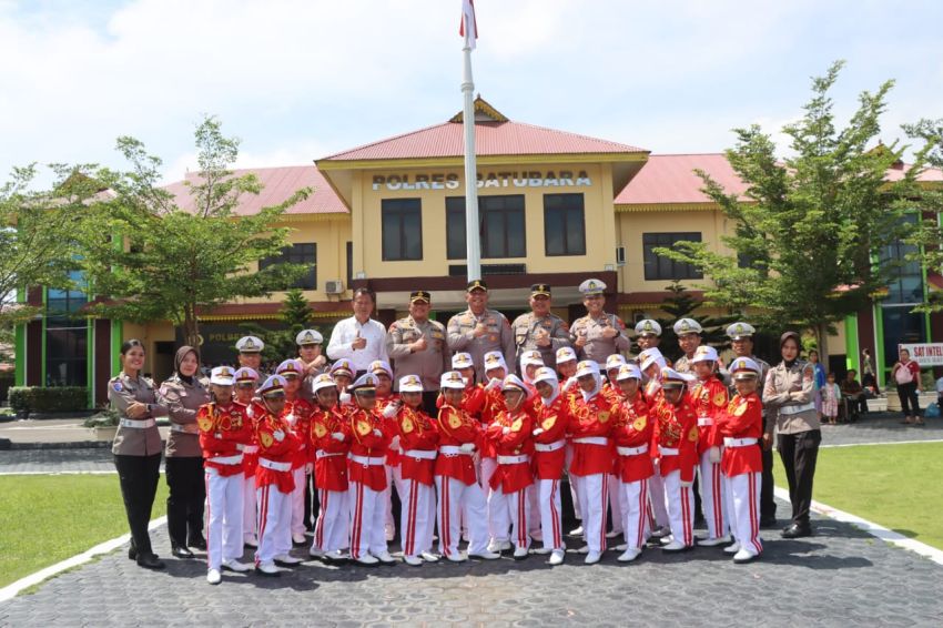 Polres Batu Bara Gelar "Polantas Menyapa", Latih Baris Berbaris Polisi Cilik