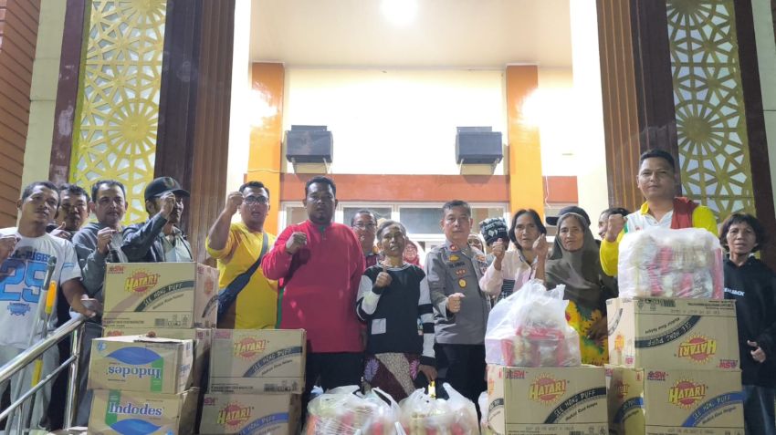 Polres Pelabuhan Belawan Dirikan Posko Bantuan Korban Banjir di Taman Warna-Warni Martubung