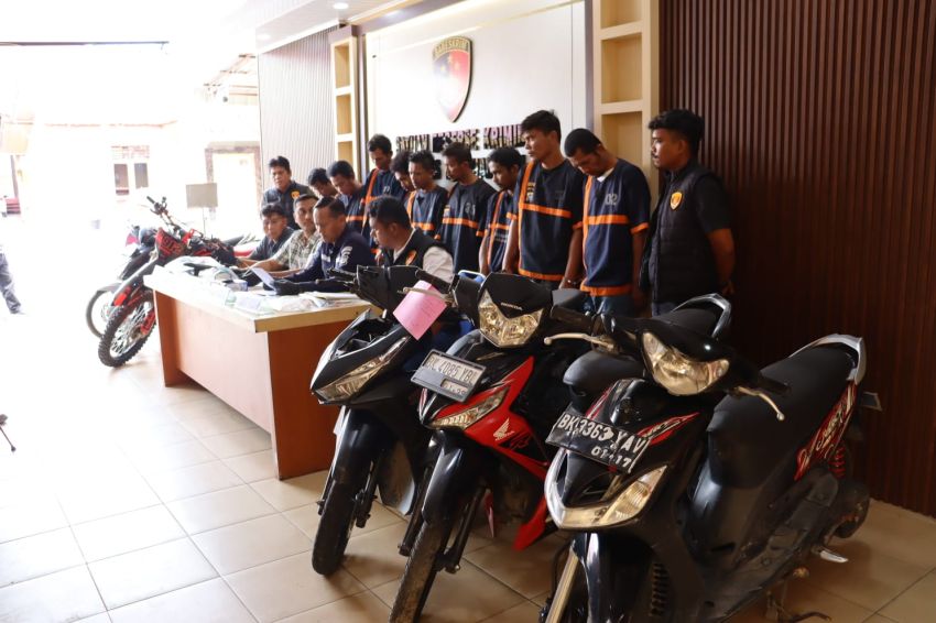 9 Pelaku Curanmor Lintas Kabupaten Digulung, 6 Sepeda Motor Disita