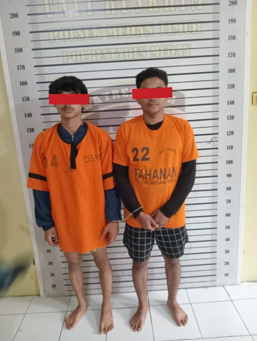 Polsek Medan Timur Tangkap Dua Pencuri Besi Fiber Jemuran