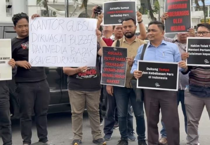 Wartawan Gelar Aksi di Medan, Kecam Kriminalisasi dan Penggunaan Buzzer oleh Gubernur Sumut