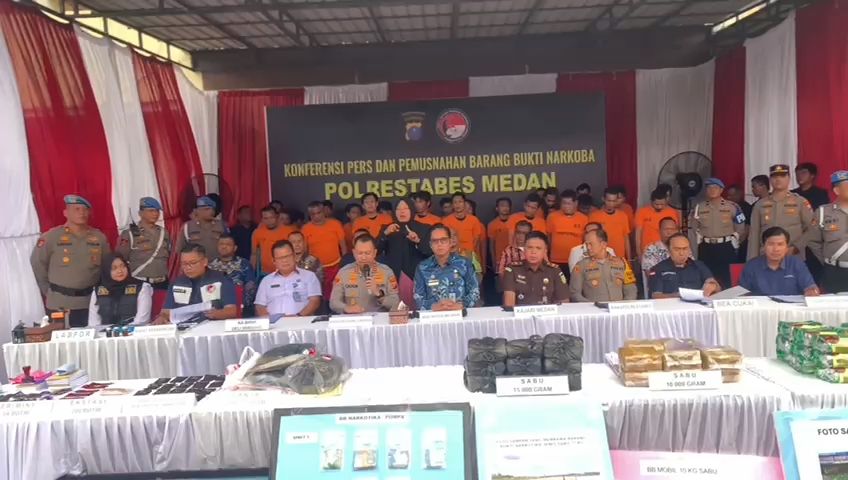Tempo 42 Hari Operasi Narkoba Polrestabes Medan Sita 60 Kg Sabu dan Tangkap 212 Tersangka