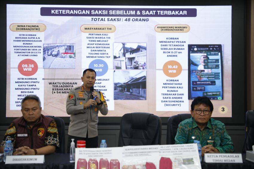 Jean Calvijn Simanjuntak Bongkar Pelaku Pembakar Rumah Hakim, Ini Foto-fotonya...