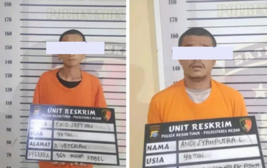 Curi Kabel Tembaga Milik Pemko Medan, Kakek dan Andi Lau Ditangkap