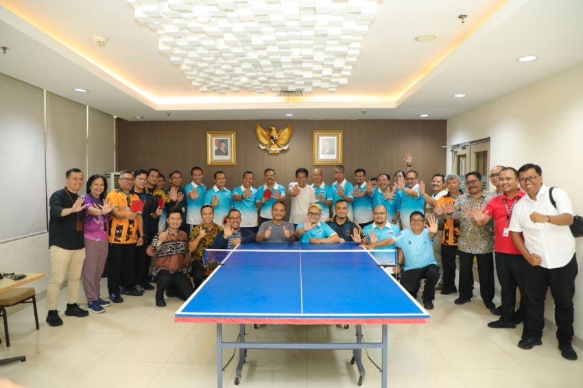 Pererat Sinergi dan Silaturahmi, Kejaksaan dan KPK Gelar Pertandingan Persahabatan Tenis Meja