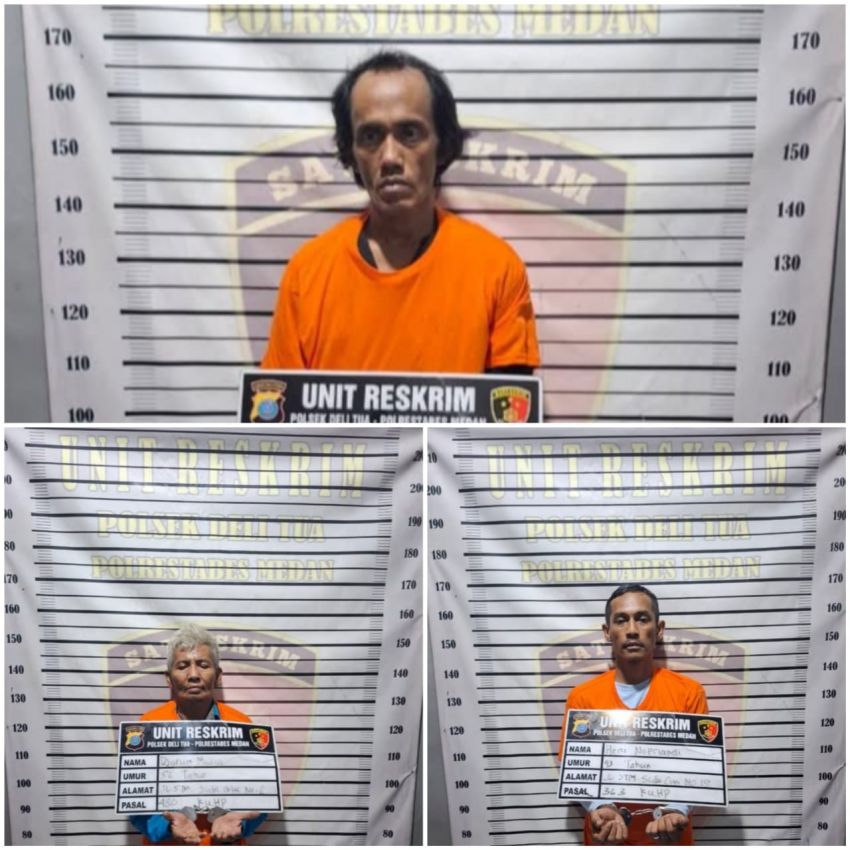 Polsek Deli Tua Ringkus 3 Pelaku Pencurian Tabung Gas di Alona Laundry